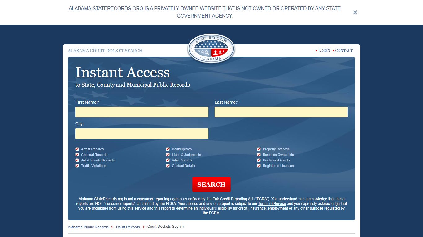 Alabama Court Docket Search | StateRecords.org